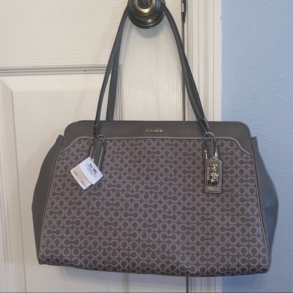 Coach Gray Purse with “C” Pattern-BRAND NEW WITH TAGS